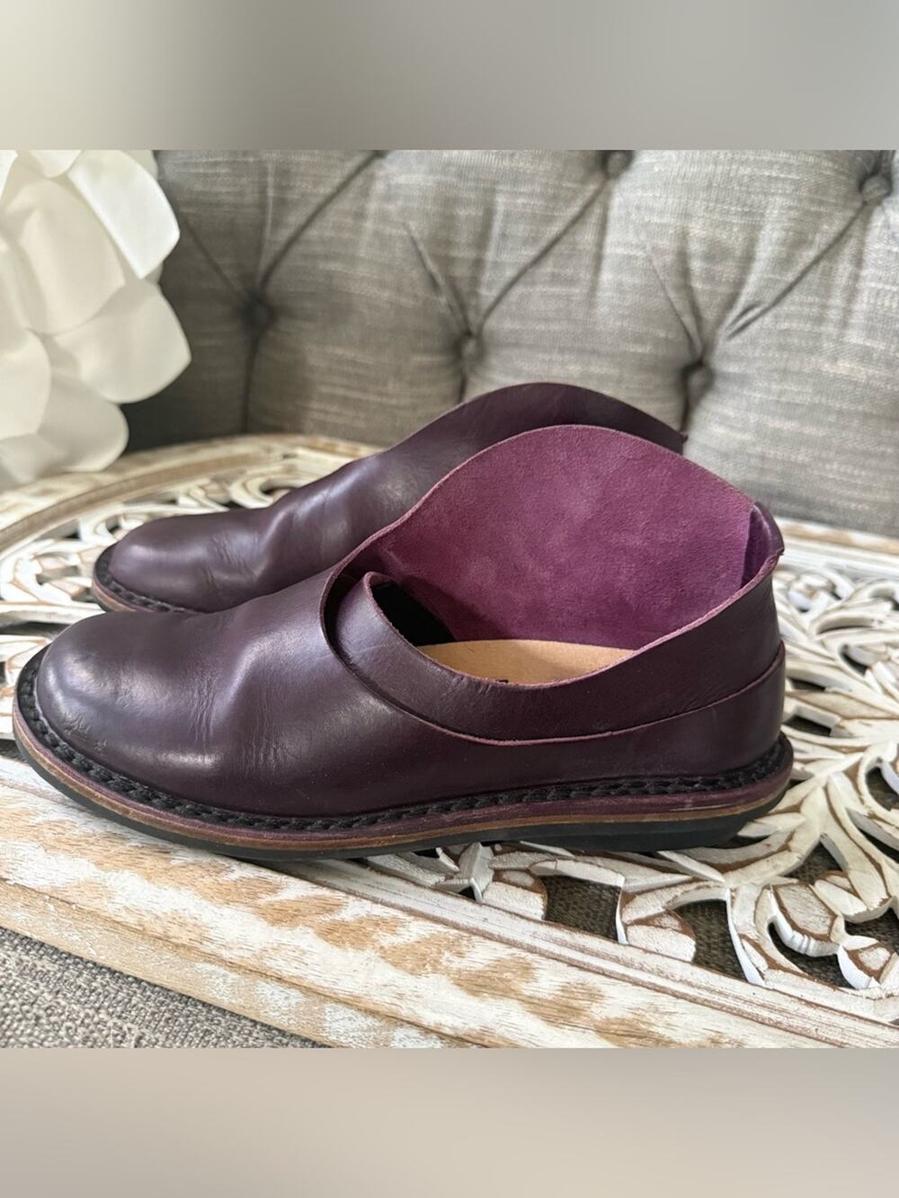 Trippen Purple Leather Shoes Women’s 7